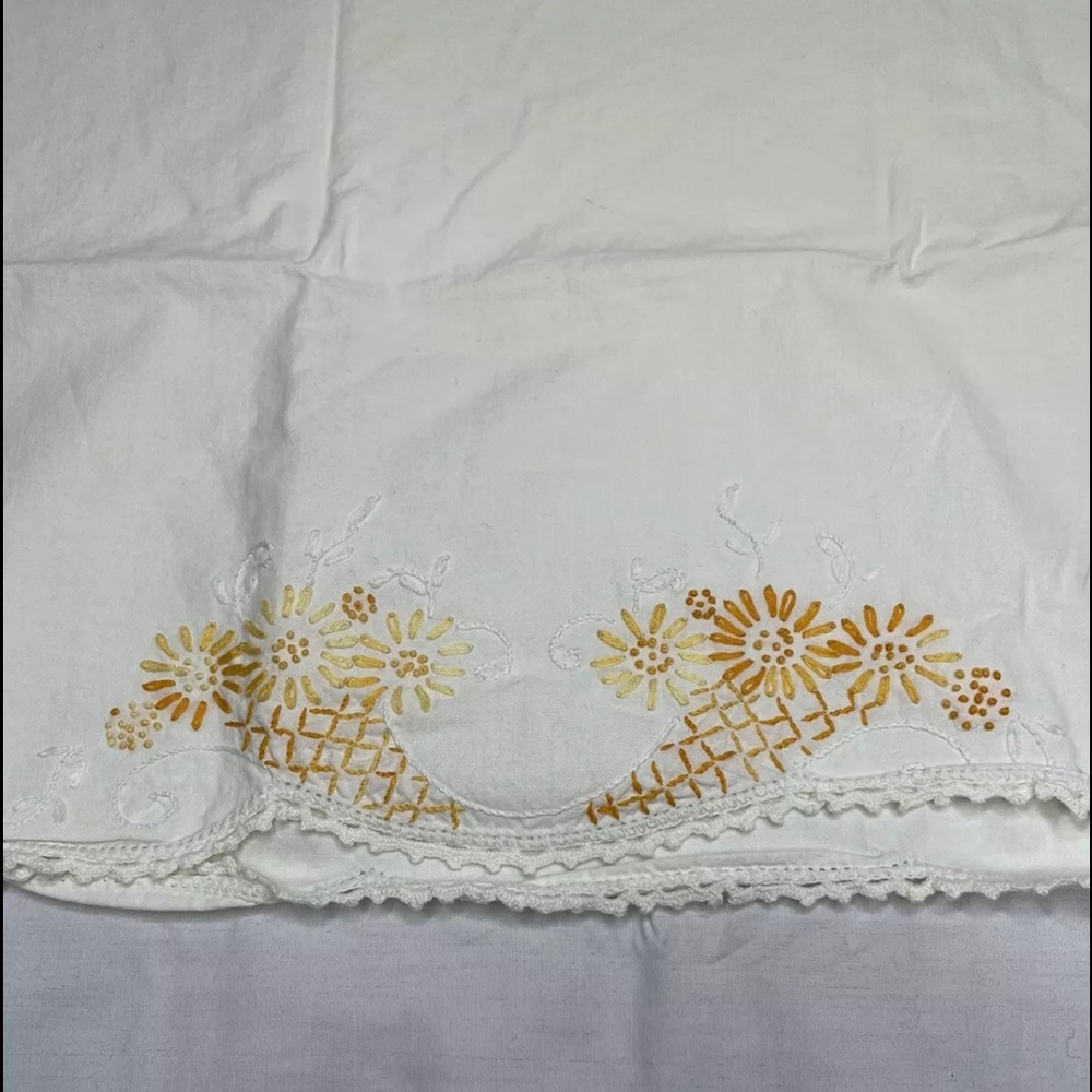 COPY - Vintage embroidered floral pillowcases